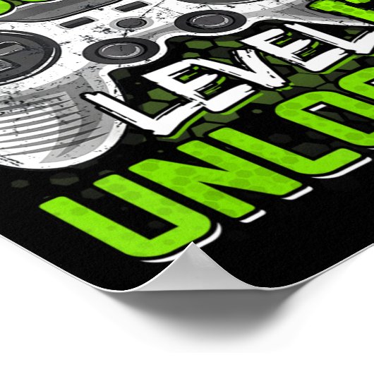 Poster Niveau 12 Déverrouillé Gamer 12e Anniversaire Cade (Coin)