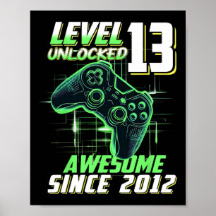 Poster Niveau 13 Débloqué Incroyable Depuis Anniversaire