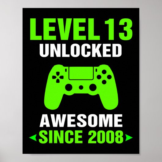 Poster Niveau 13 Débloqué Incroyable Jeu Vidéo 2008 13e A (Devant)