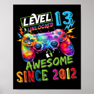 Poster Niveau 13 Débloqué Incroyable Jeux Vidéo 2012 Anni