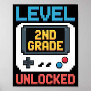 Poster Niveau 2e année débloqué Ck pour l'école Gamer gar