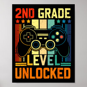 Poster Niveau 2e année Déverrouillé Jeu Vidéo Ck À l'écol