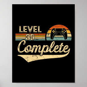 Poster Niveau 30 Anniversaire de Mariage Vintage 30 Ans