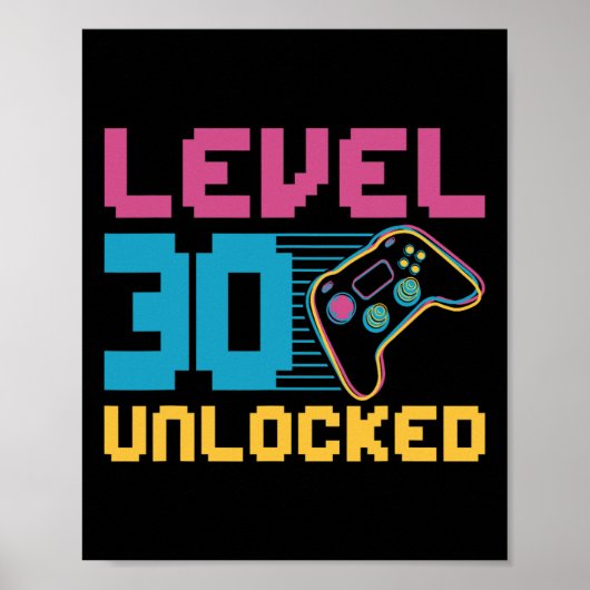 Poster Niveau 30 Jeu déverrouillé Anniversaire (Devant)