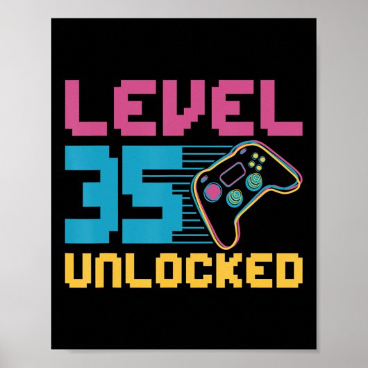 Poster Niveau 35 déverrouillé Jeu Anniversaire (Devant)