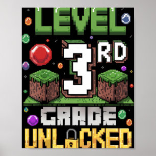 Poster Niveau 3e année débloqué jeu vidéo premier jour de