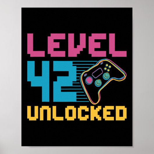 Poster Niveau 42 Jeu déverrouillé Anniversaire (Devant)