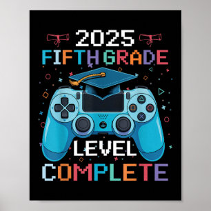 Poster Niveau 5e année Complet Vidéo Gamer Garçon Graduat