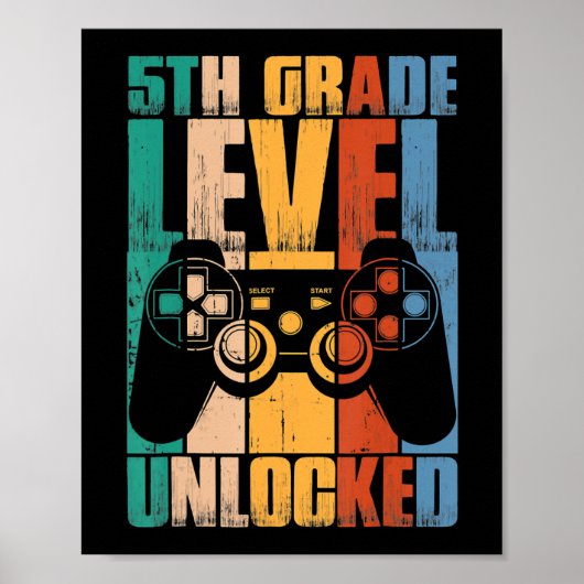 Poster Niveau 5e Année Déverrouillé Retour À L'École Jeu (Devant)