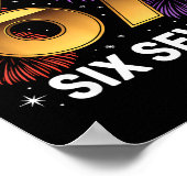 Poster Niveau 67 Feux d'artifice d'anniversaire Six Sept (Coin)