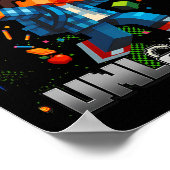 Poster Niveau 6 Débloqué Drôle Anniversaire Garçon Pixel  (Coin)