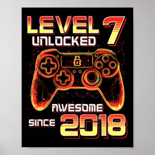Poster Niveau 7 Débloqué Fête de Jeu Vidéo 7e Anniversair