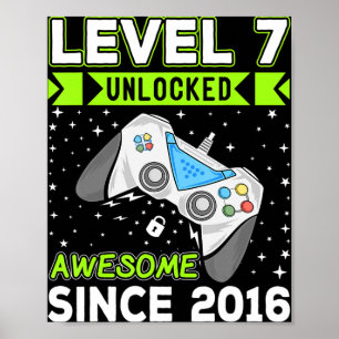 Poster Niveau 7 Déverrouillé Awesome 2016 jeu vidéo 7e na