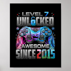 Poster Niveau 7 Déverrouillé Awesome depuis 2015 jeu vidé