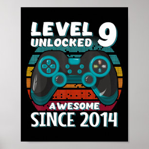 Poster Niveau 9 Déverrouillé Awesome 2014 jeu vidéo 9e na