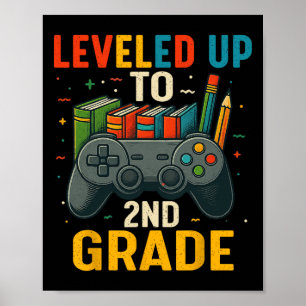 Poster Niveau Atteint 2e Année Élève Gamer Retour à l'Éco