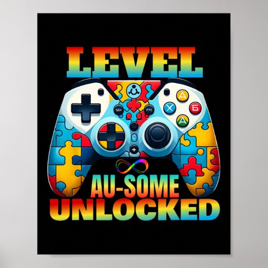 Poster Niveau Au-some Déverrouillé Contrôleur de jeu vidé (Devant)