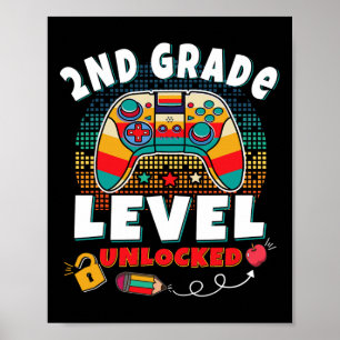 Poster Niveau de classe débloqué Jeu vidéo Retour à l'éco