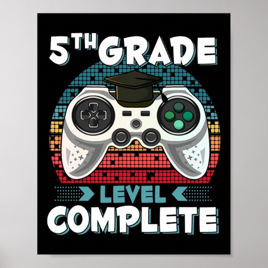 Poster Niveau de grade Gamer complet 5e grade Gi (Devant)