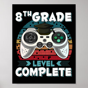 Poster Niveau de niveau complet Gamer 8e grade Gi