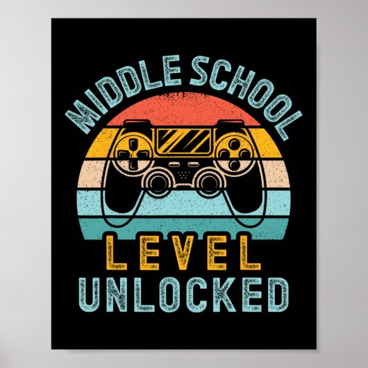 Poster Niveau D'École Déverrouillé Jeu Vidéo Retour À L'É (Devant)