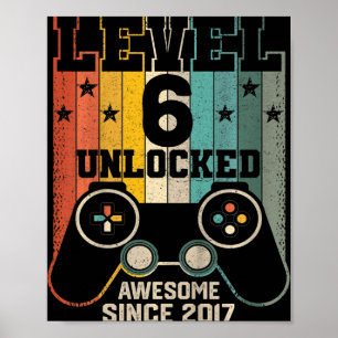 Poster Niveau Enfants 6 Débloqué Incroyable 2017 Garçon J