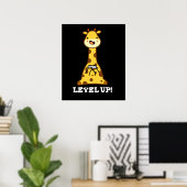 Poster Niveau Haut Funny Giraffe Pun Dark BG (Bureau à domicile)