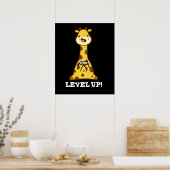 Poster Niveau Haut Funny Giraffe Pun Dark BG (Cuisine)