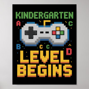 Poster Niveau maternelle commence joueur vidéo Ck à l'éco