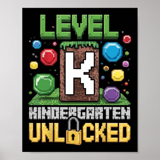 Poster Niveau Maternelle Débloqué Jeu Vidéo Drôle Dos (Devant)