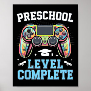 Poster Niveau préscolaire terminé Dernier jour d'école Jo