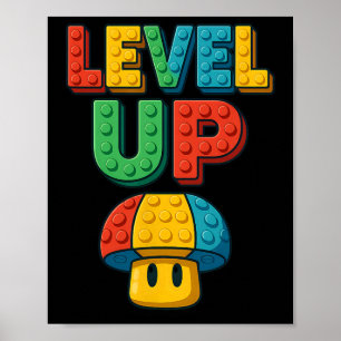 Poster Niveau Supérieur Lettres Bloc Powerup Joueur