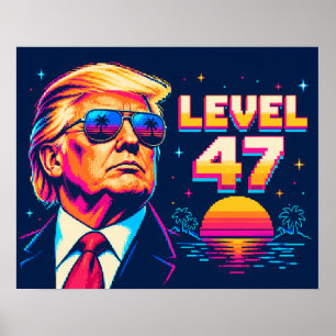 Poster Niveaux 47 Lunettes de soleil Coucher de soleil Né