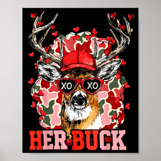 Poster Nk Her Buck Camo Deer Hunting Camouflage Matching  (Devant)