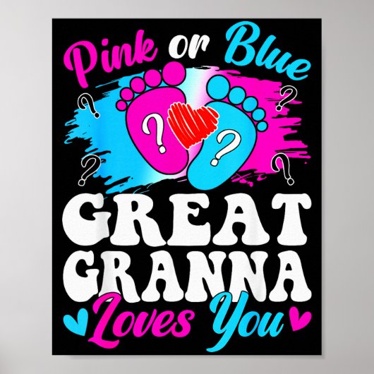 Poster Nk Or Blue Great Gr Love You Baby Gender Reveal (Devant)