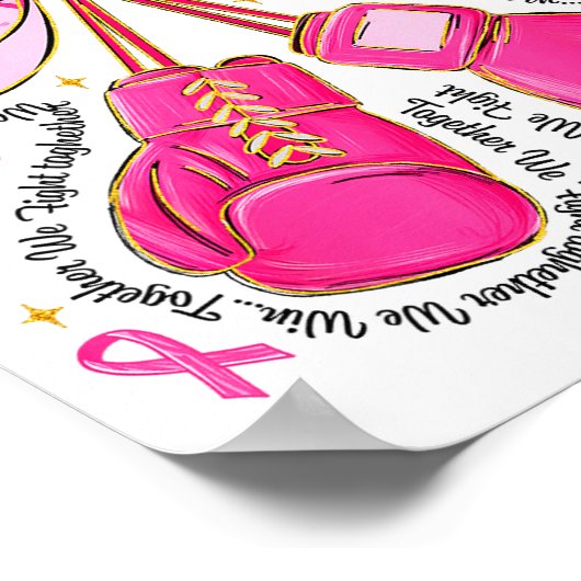 Poster Nk Ribbon Bow Boxing Gloves Breast Cancer Awarenes (Coin)