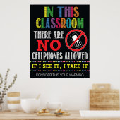Poster No Cellphones Classroom Signal (Cuisine)