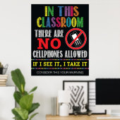 Poster No Cellphones Classroom Signal (Bureau à domicile)
