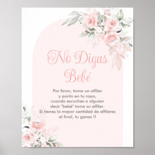 Poster No Digas bebe Espagnol Baby shower Girl