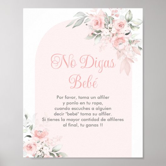 Poster No Digas bebe Espagnol Baby shower Girl (Devant)
