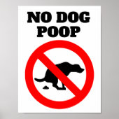 Poster No Dog Poop Modern Simple Message Sign (Devant)