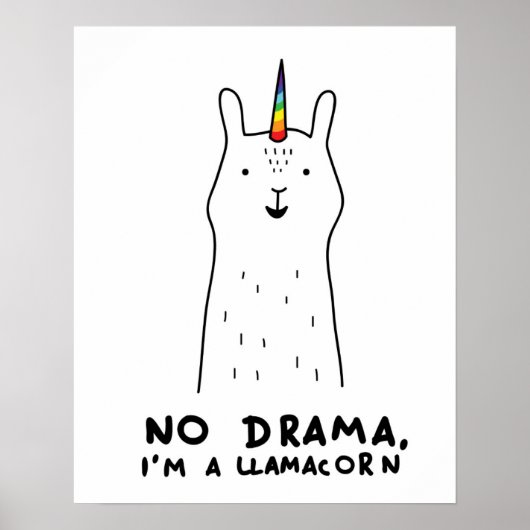Poster No Drama I'm A Llamacorn (Devant)