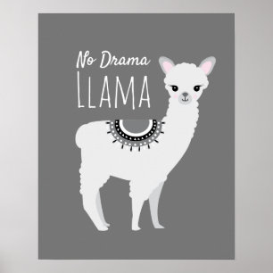 Poster No Drama Llama Mur Art Illustration