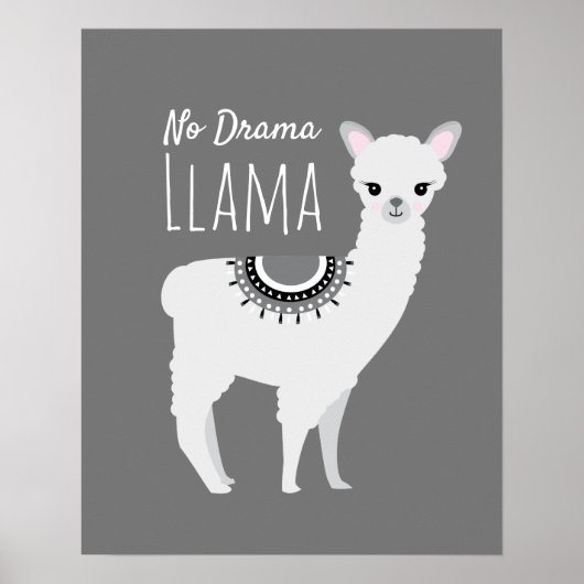 Poster No Drama Llama Mur Art Illustration (Devant)