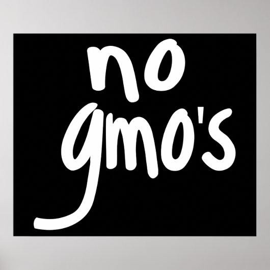 Poster No GMO's for Heathy Food Environment Black (Devant)
