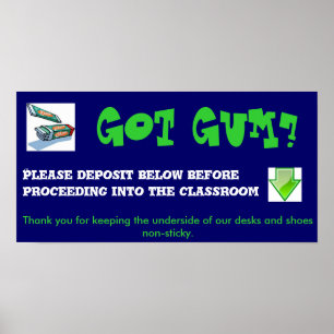 Poster No gum chewing