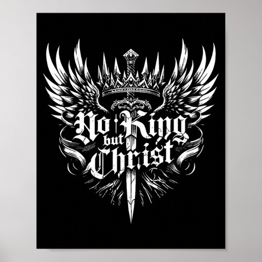 Poster No King But Christ Christian Faith Jesus Religious (Devant)