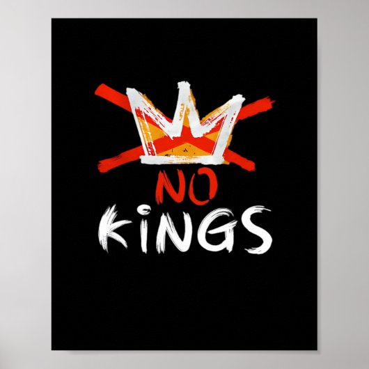Poster No King Funny Quote Retro Creative Style (Devant)