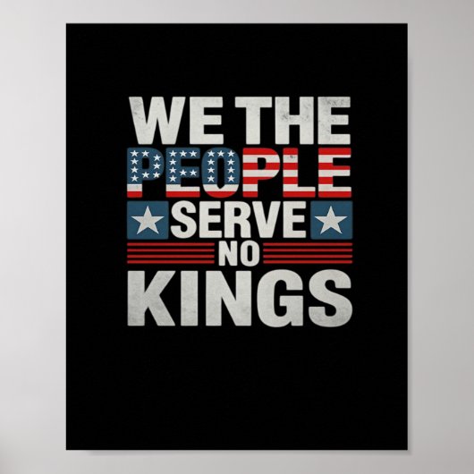 Poster No King Patriotic Freedom No Kings In America Retr (Devant)