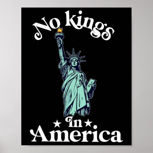 Poster No Kings In America Flag Protest Save Democracy 17 (Devant)